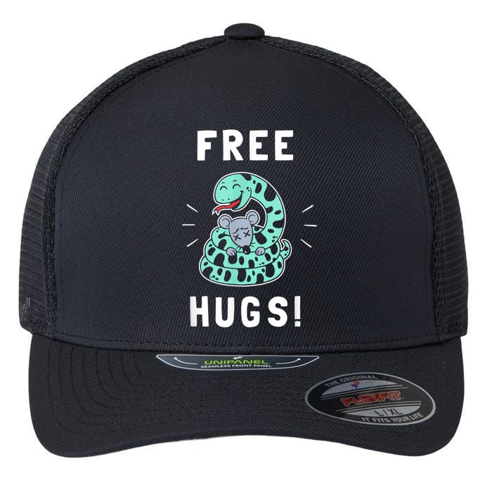 Free Hugs Funny Python Snake Anaconda Joke Flexfit Unipanel Trucker Cap