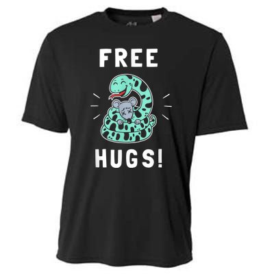 Free Hugs Funny Python Snake Anaconda Joke Cooling Performance Crew T-Shirt