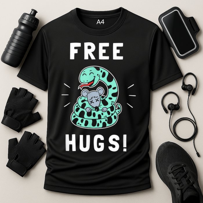 Free Hugs Funny Python Snake Anaconda Joke Performance Shirt