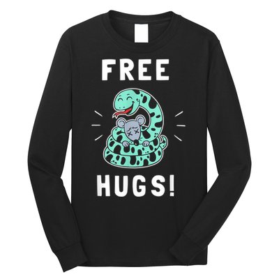 Free Hugs Funny Python Snake Anaconda Joke Long Sleeve Shirt
