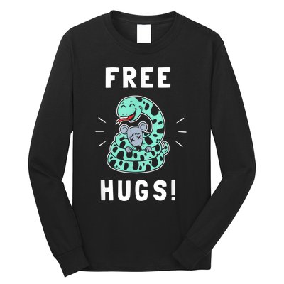 Free Hugs Funny Python Snake Anaconda Joke Long Sleeve Shirt