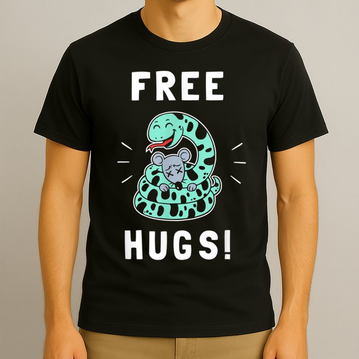 Free Hugs Funny Python Snake Anaconda Joke T-Shirt