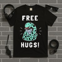 Free Hugs Funny Python Snake Anaconda Joke T-Shirt