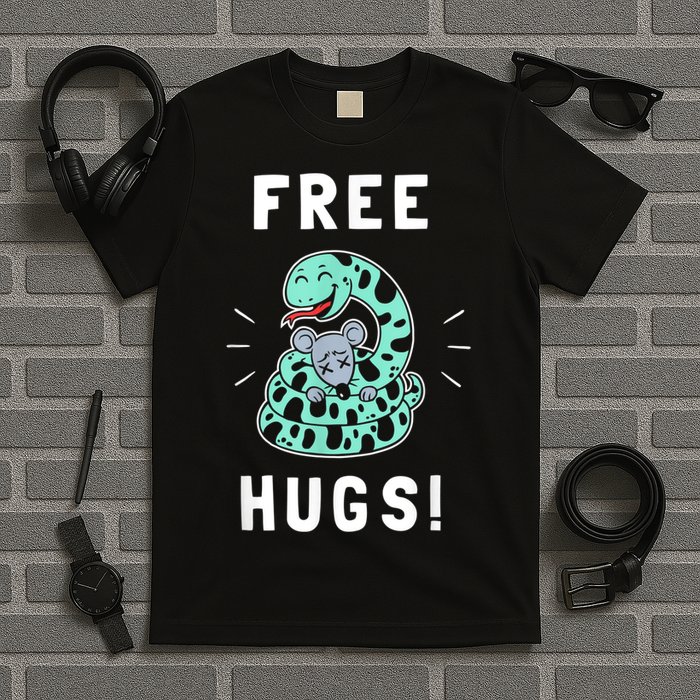 Free Hugs Funny Python Snake Anaconda Joke T-Shirt