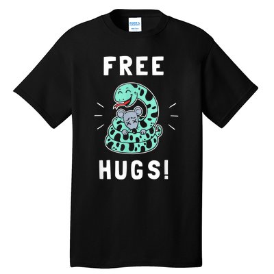 Free Hugs Funny Python Snake Anaconda Joke Tall T-Shirt