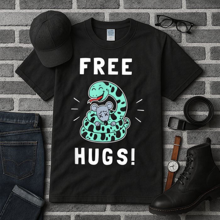 Free Hugs Funny Python Snake Anaconda Joke Tall T-Shirt