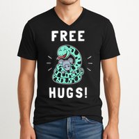 Free Hugs Funny Python Snake Anaconda Joke V-Neck T-Shirt