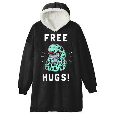 Free Hugs Funny Python Snake Anaconda Joke Hooded Wearable Blanket