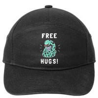 Free Hugs Funny Python Snake Anaconda Joke 7-Panel Snapback Hat