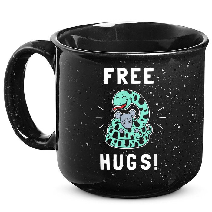 Free Hugs Funny Python Snake Anaconda Joke 15oz Campfire Ceramic Mug