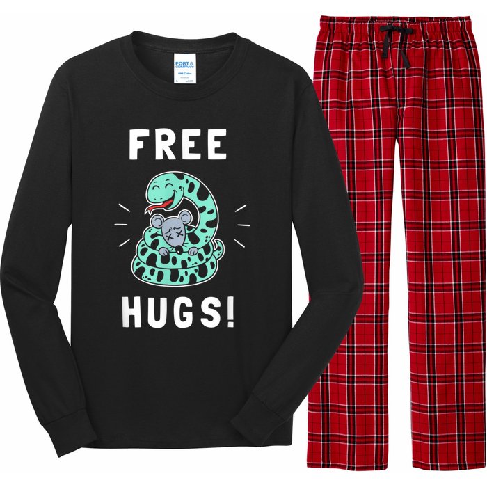 Free Hugs Funny Python Snake Anaconda Joke Long Sleeve Pajama Set