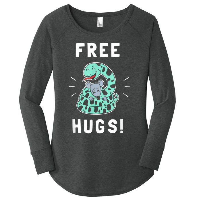 Free Hugs Funny Python Snake Anaconda Joke Women's Perfect Tri Tunic Long Sleeve Shirt