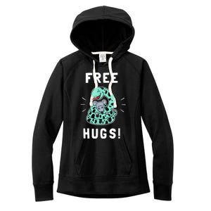 Free Hugs Funny Python Snake Anaconda Joke Women's Fleece Hoodie