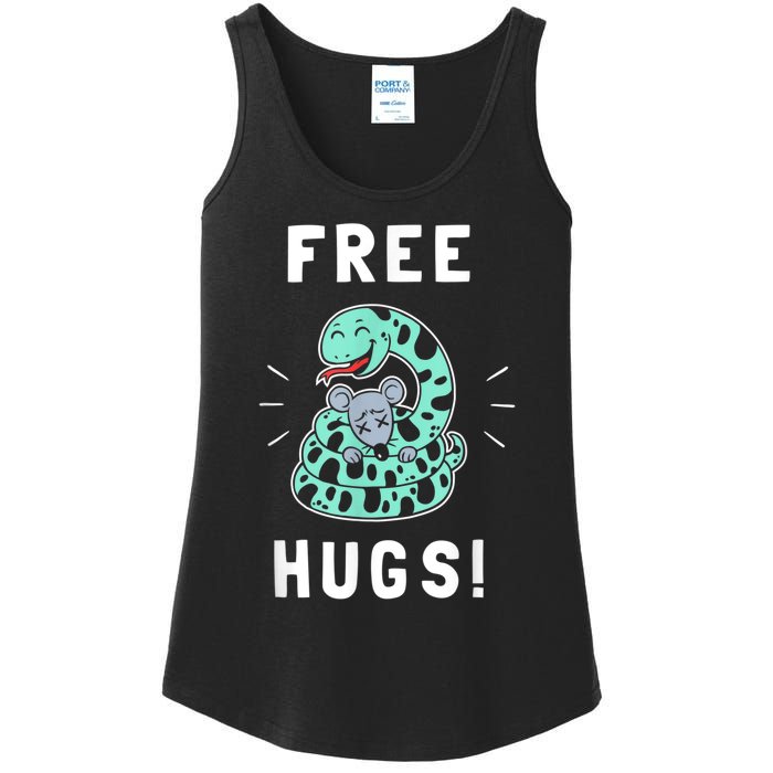 Free Hugs Funny Python Snake Anaconda Joke Ladies Essential Tank