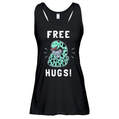 Free Hugs Funny Python Snake Anaconda Joke Ladies Essential Flowy Tank