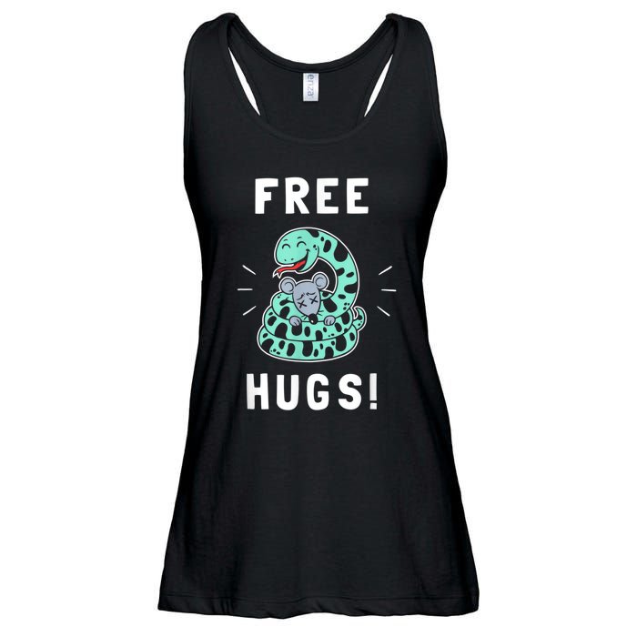 Free Hugs Funny Python Snake Anaconda Joke Ladies Essential Flowy Tank