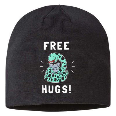 Free Hugs Funny Python Snake Anaconda Joke Sustainable Beanie