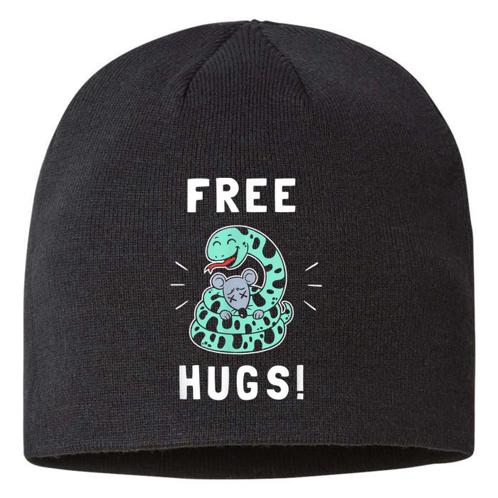 Free Hugs Funny Python Snake Anaconda Joke Sustainable Beanie