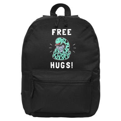 Free Hugs Funny Python Snake Anaconda Joke 16 in Basic Backpack