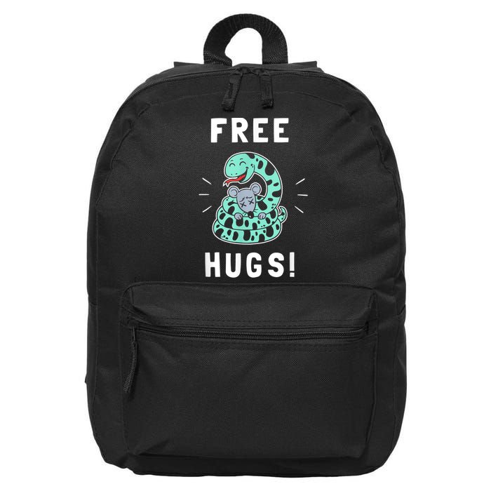Free Hugs Funny Python Snake Anaconda Joke 16 in Basic Backpack