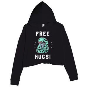 Free Hugs Funny Python Snake Anaconda Joke Crop Fleece Hoodie