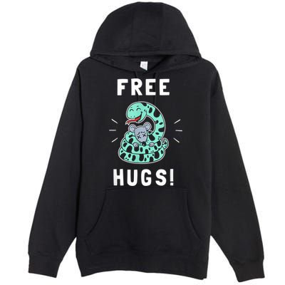 Free Hugs Funny Python Snake Anaconda Joke Premium Pullover Hoodie