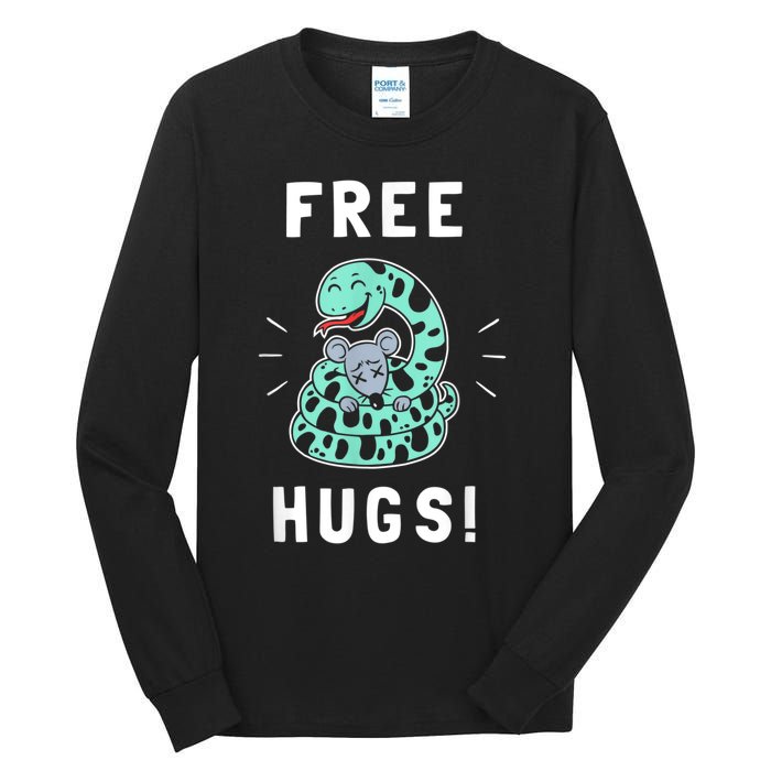 Free Hugs Funny Python Snake Anaconda Joke Tall Long Sleeve T-Shirt