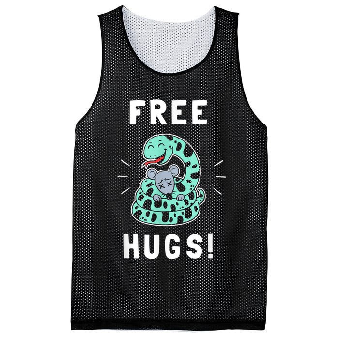 Free Hugs Funny Python Snake Anaconda Joke Mesh Reversible Basketball Jersey Tank