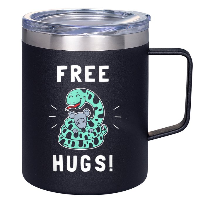 Free Hugs Funny Python Snake Anaconda Joke 12oz Stainless Steel Coffee Mug