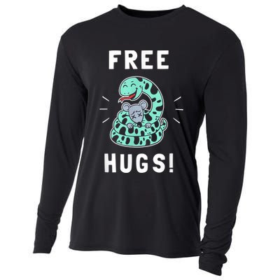 Free Hugs Funny Python Snake Anaconda Joke Cooling Performance Long Sleeve Crew