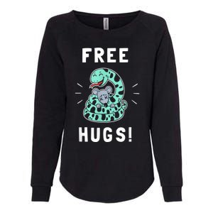 Free Hugs Funny Python Snake Anaconda Joke Womens California Wash Sweatshirt