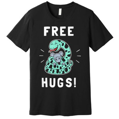 Free Hugs Funny Python Snake Anaconda Joke Premium T-Shirt