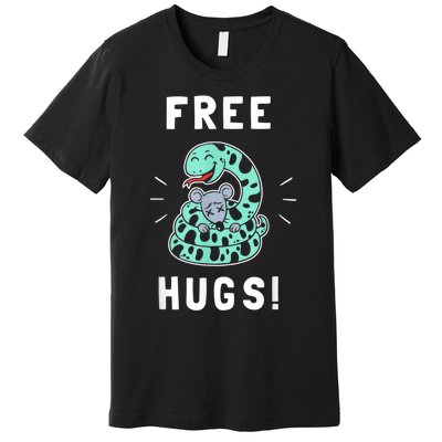 Free Hugs Funny Python Snake Anaconda Joke Premium T-Shirt