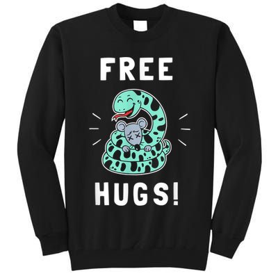 Free Hugs Funny Python Snake Anaconda Joke Tall Sweatshirt