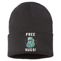 Free Hugs Funny Python Snake Anaconda Joke Sustainable Knit Beanie