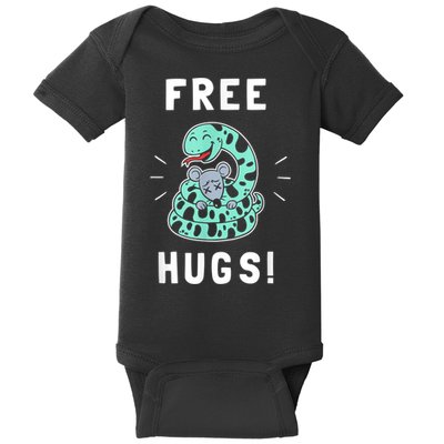 Free Hugs Funny Python Snake Anaconda Joke Baby Bodysuit