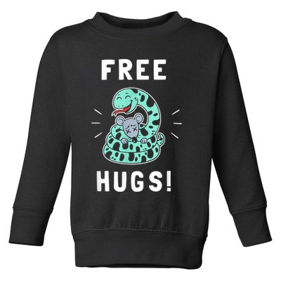 Free Hugs Funny Python Snake Anaconda Joke Toddler Sweatshirt