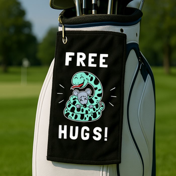 Free Hugs Funny Python Snake Anaconda Joke Golf Towel
