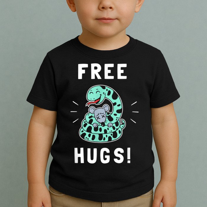 Free Hugs Funny Python Snake Anaconda Joke Toddler T-Shirt