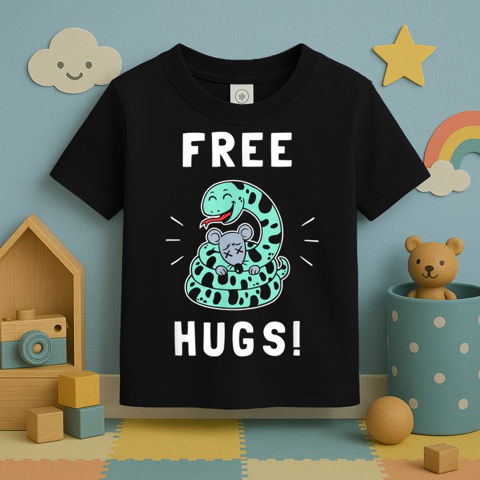 Free Hugs Funny Python Snake Anaconda Joke Toddler T-Shirt