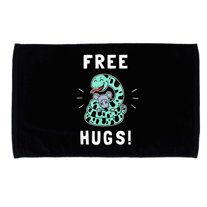 Free Hugs Funny Python Snake Anaconda Joke Microfiber Hand Towel