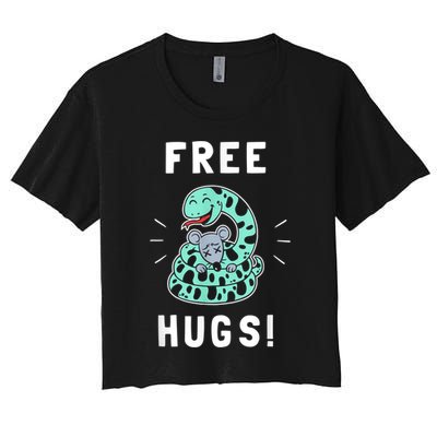 Free Hugs Funny Python Snake Anaconda Joke Crop Top