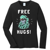 Free Hugs Funny Python Snake Anaconda Joke Ladies Long Sleeve Shirt