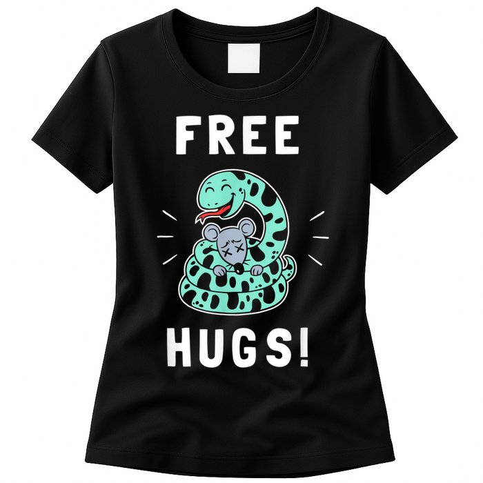 Free Hugs Funny Python Snake Anaconda Joke Womens T-Shirt