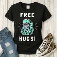 Free Hugs Funny Python Snake Anaconda Joke Womens T-Shirt