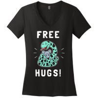 Free Hugs Funny Python Snake Anaconda Joke Women's V-Neck T-Shirt