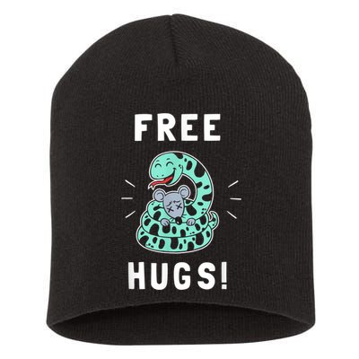 Free Hugs Funny Python Snake Anaconda Joke Short Acrylic Beanie