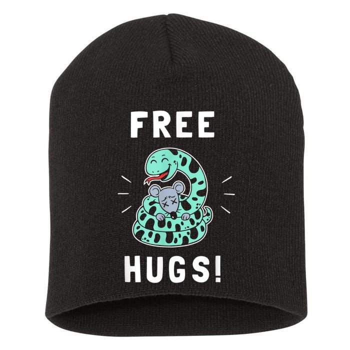Free Hugs Funny Python Snake Anaconda Joke Short Acrylic Beanie