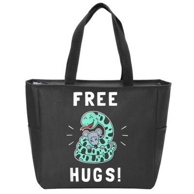 Free Hugs Funny Python Snake Anaconda Joke Zip Tote Bag