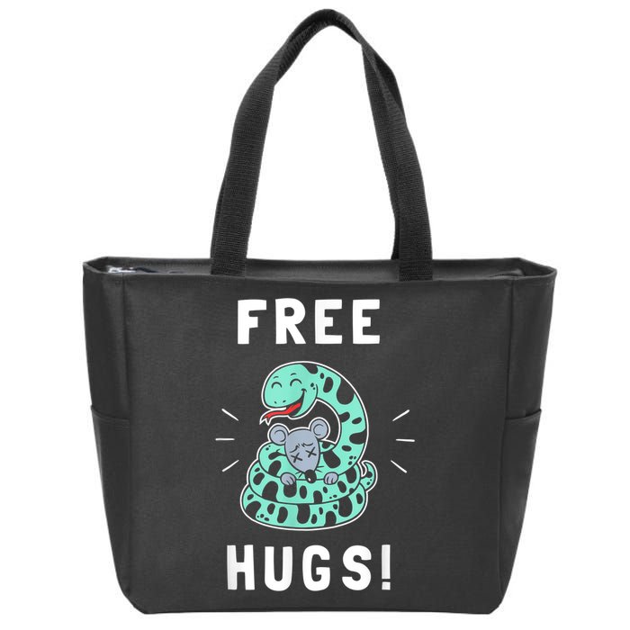 Free Hugs Funny Python Snake Anaconda Joke Zip Tote Bag